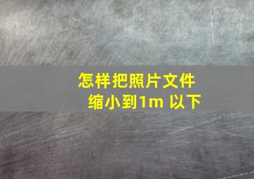 怎样把照片文件缩小到1m 以下